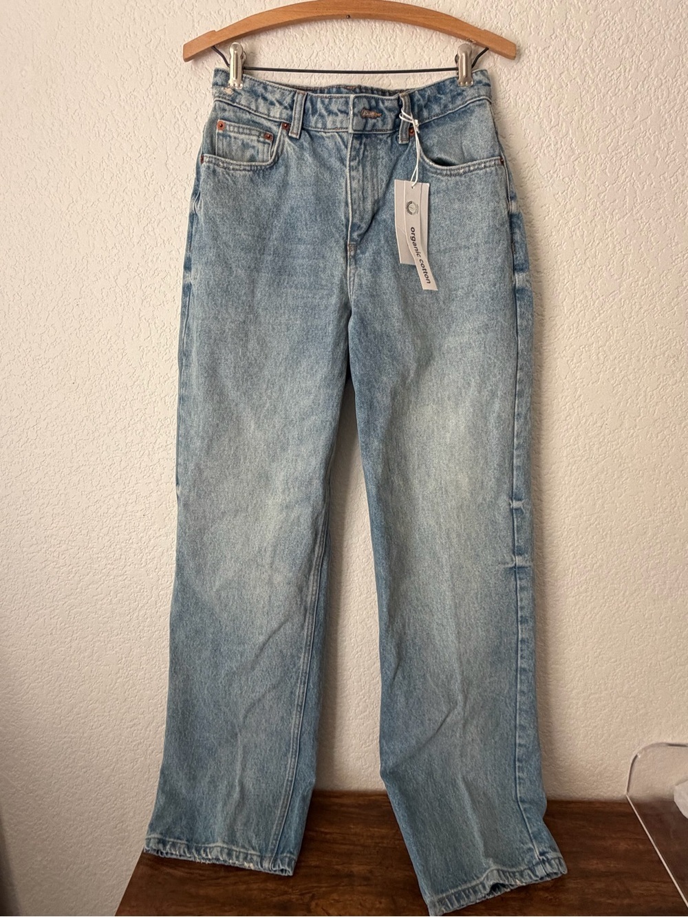 NWT Na-Kd Straight Mid Waist Jeans Mid Blue Size EU36 or US6 Organic Cotton - Picture 3 of 10